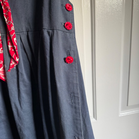 Adorable vintage sailor denim jumper dress - Picture 4 of 5